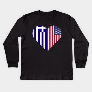 half greek, half american Kids Long Sleeve T-Shirt